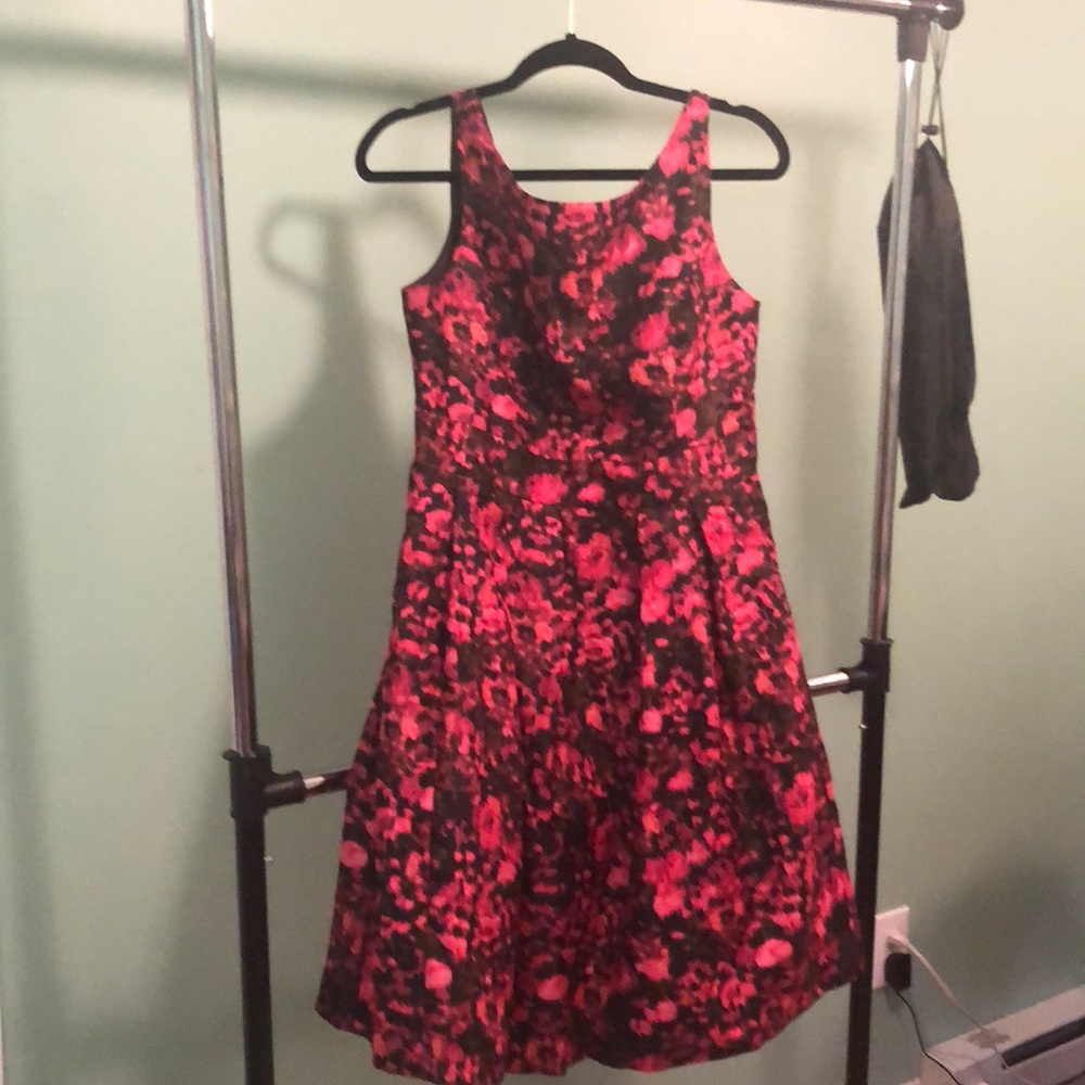 Red patterned dress
